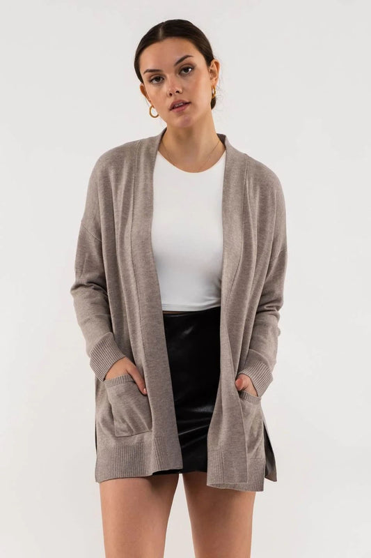 OPEN FRONT CARDIGAN