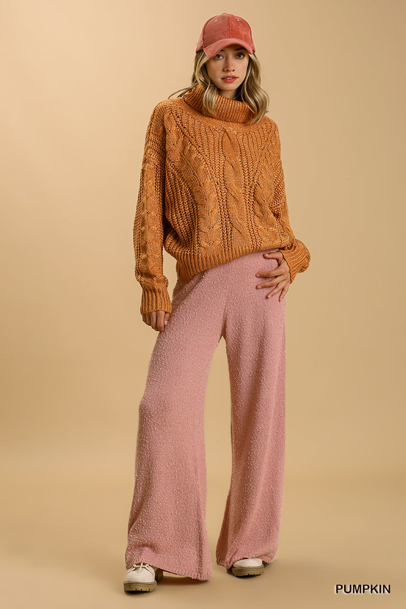 Pumpkin Cable Knit Sweater
