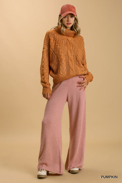 Pumpkin Cable Knit Sweater