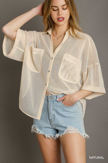 Mesh Collared Shirt