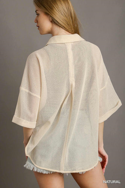 Mesh Collared Shirt