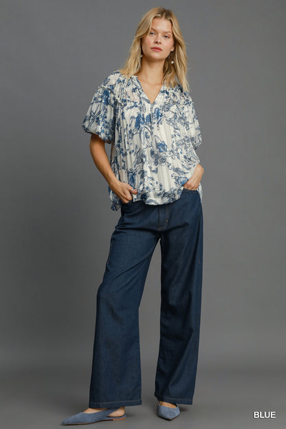 Floral Ruffle Top