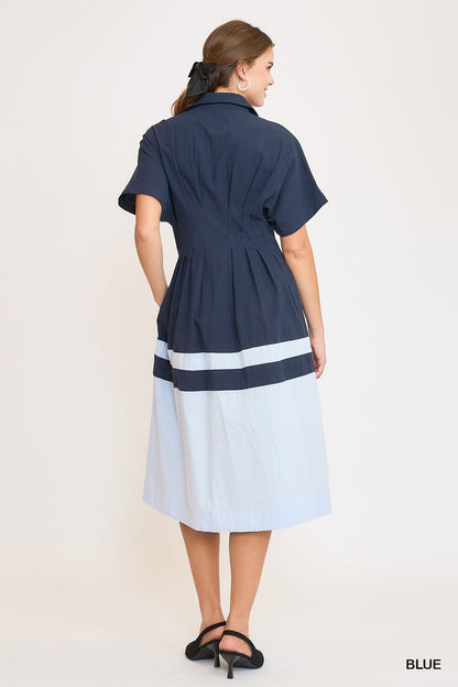 Color Block Midi Dress