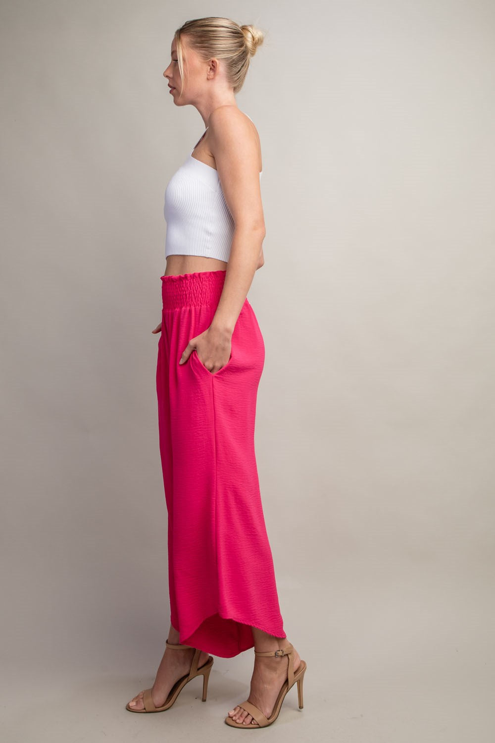 Smocked Wide Leg Pants