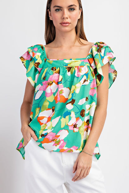 FLORAL SQUARE TOP