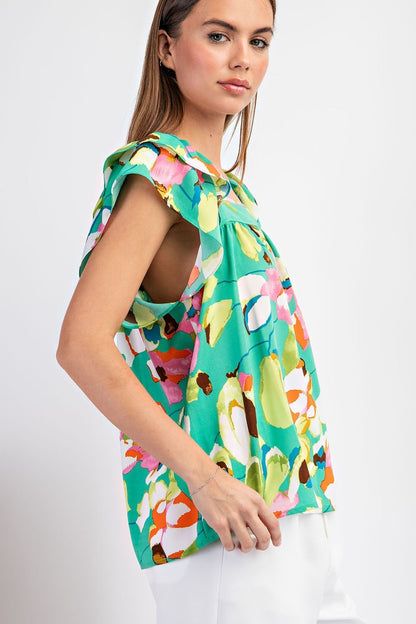 FLORAL SQUARE TOP