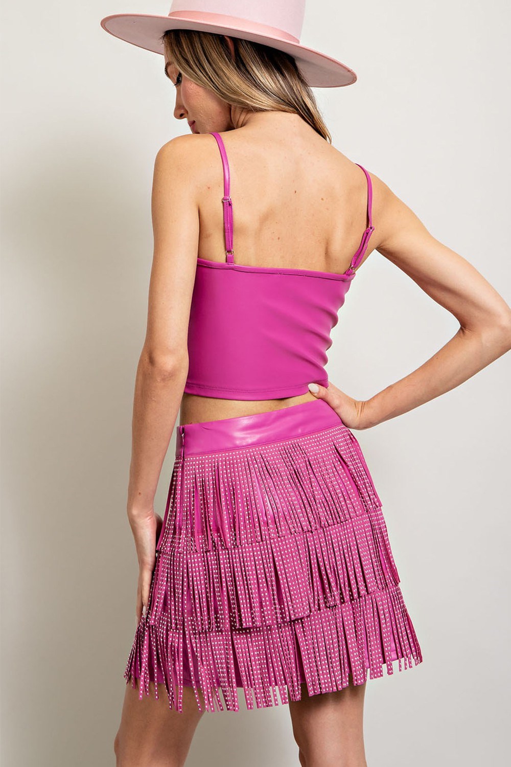 Studded Fringe Skirt