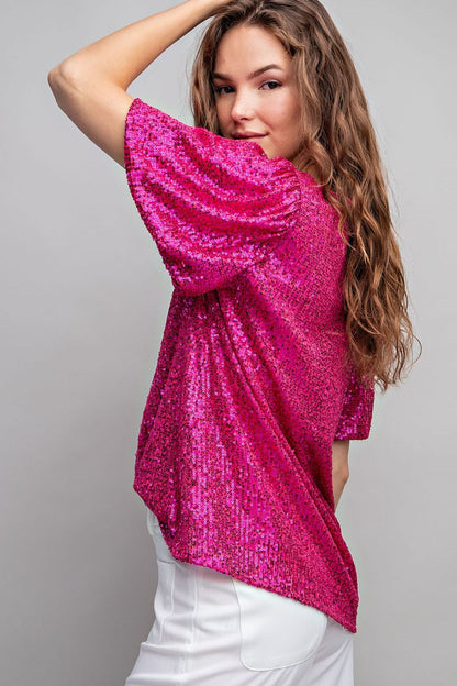 SEQUIN PUFF TOP