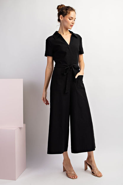 TIE WAIST JUMPSUIT