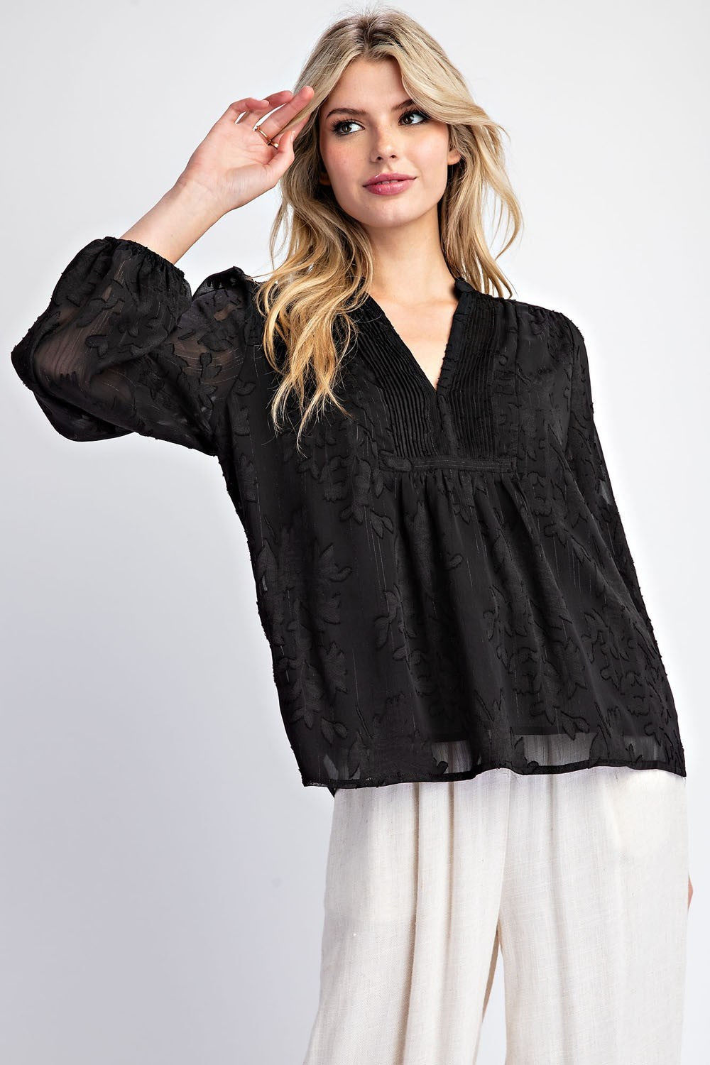 Sheer Bloom Blouse Top