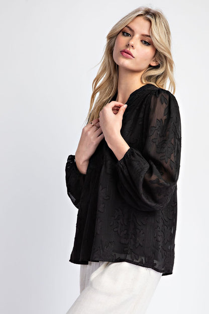 Sheer Bloom Blouse Top