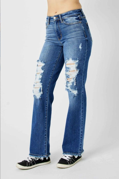 Judy Blue Distressed Dad Jeans