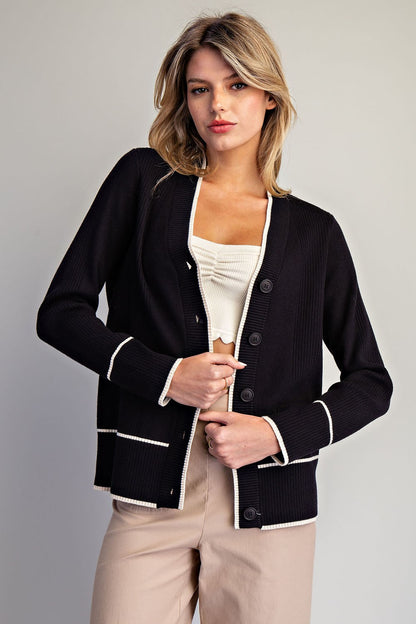 Sweetheart Trim Cardigan