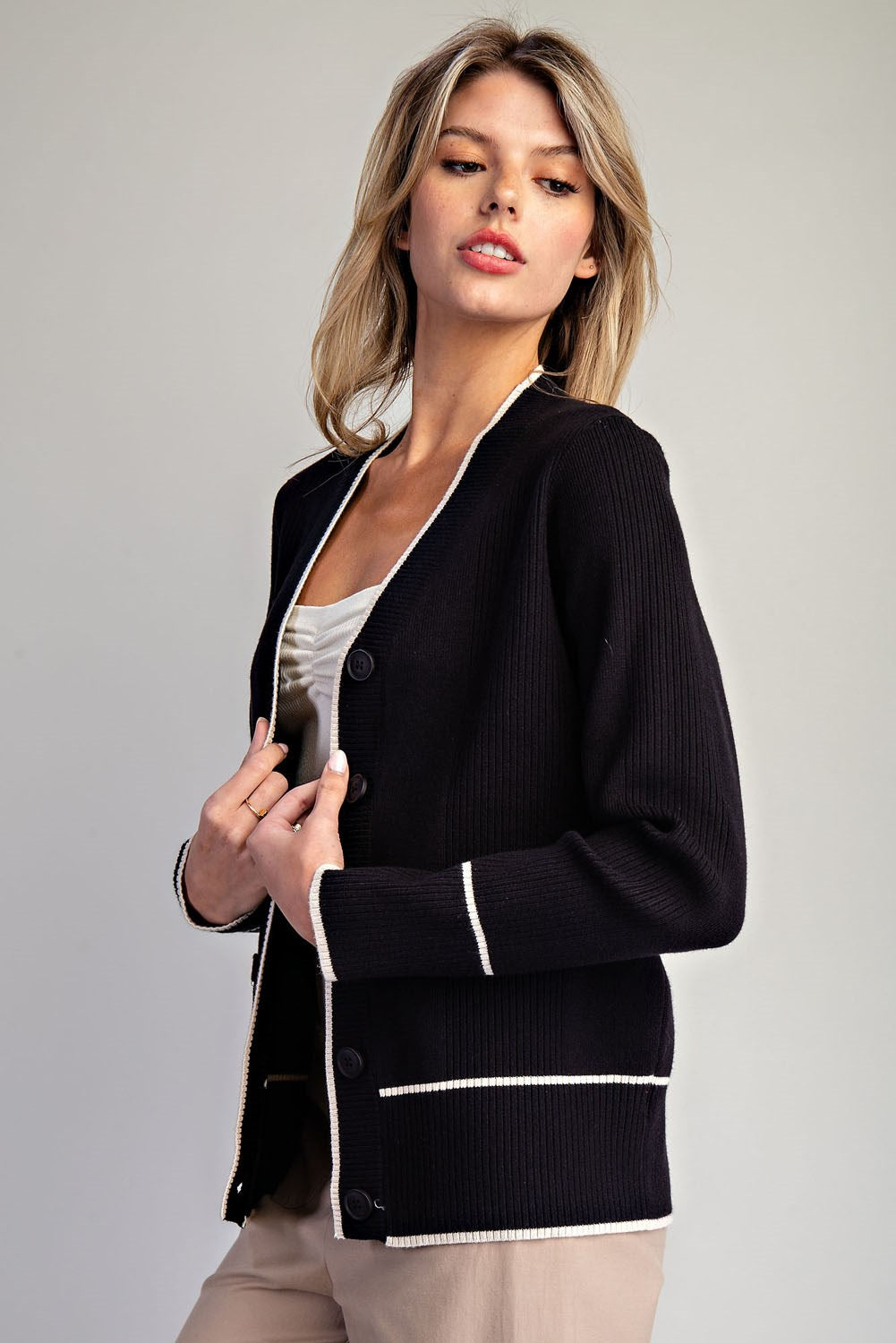 Sweetheart Trim Cardigan