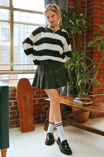 Striped Crew Sweater