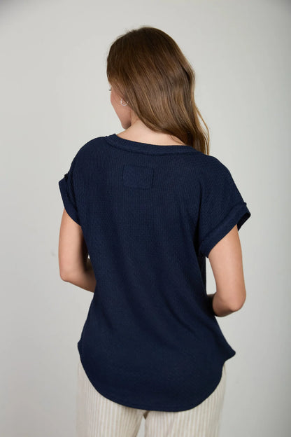 V Neck Drop Shoulder