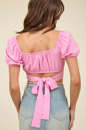 CORSET PUFF SLEEVE CROP