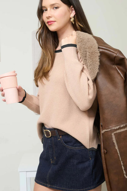 SCALLOP PULLOVER SWEATER