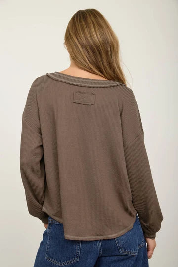 Relaxed Knit V-Neck