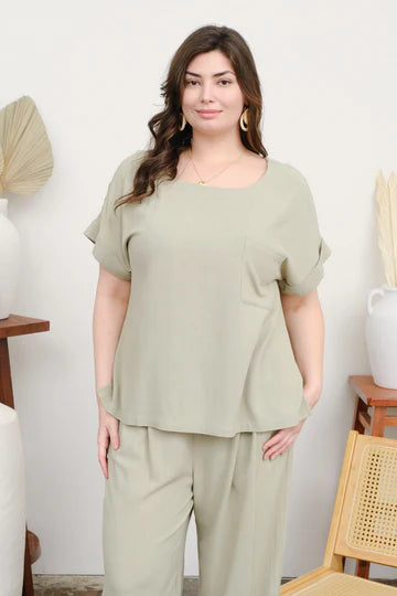 BOXY CUT LINEN TOP