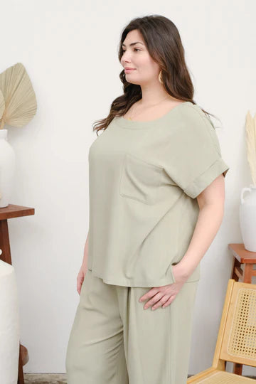 BOXY CUT LINEN TOP