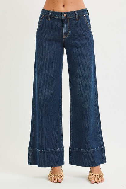 RISEN WIDE HEM JEANS- Mid