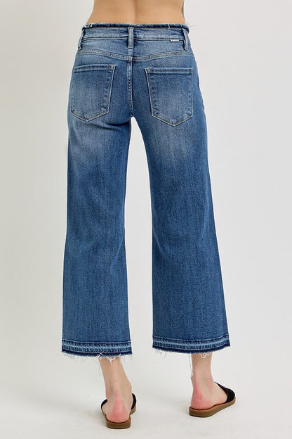 RISEN CROP SHADOW HEM JEANS