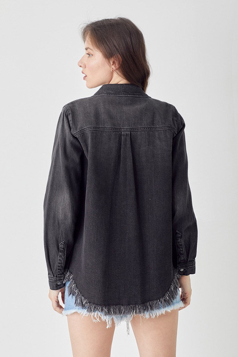 FRAYED DENIM SHIRTS