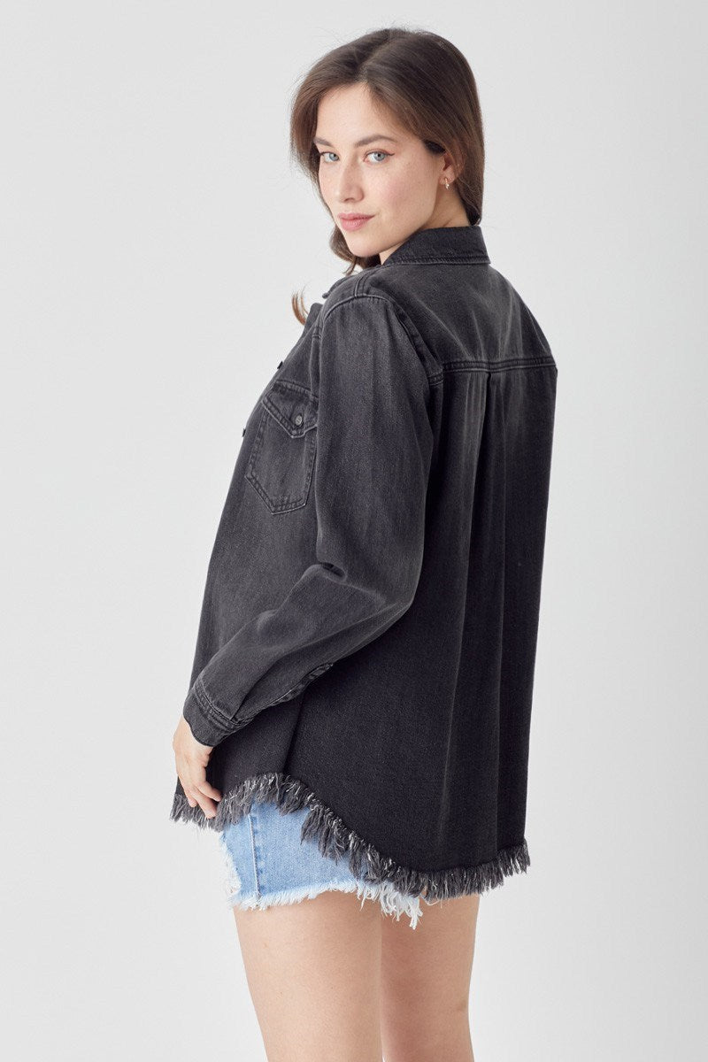 FRAYED DENIM SHIRTS