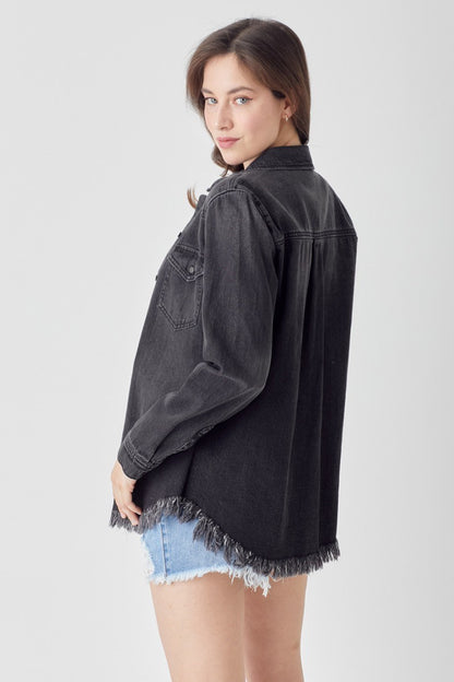 FRAYED DENIM SHIRTS