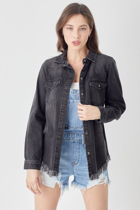 FRAYED DENIM SHIRTS