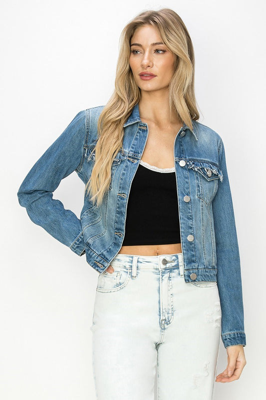 RUFFLE DENIM JACKET