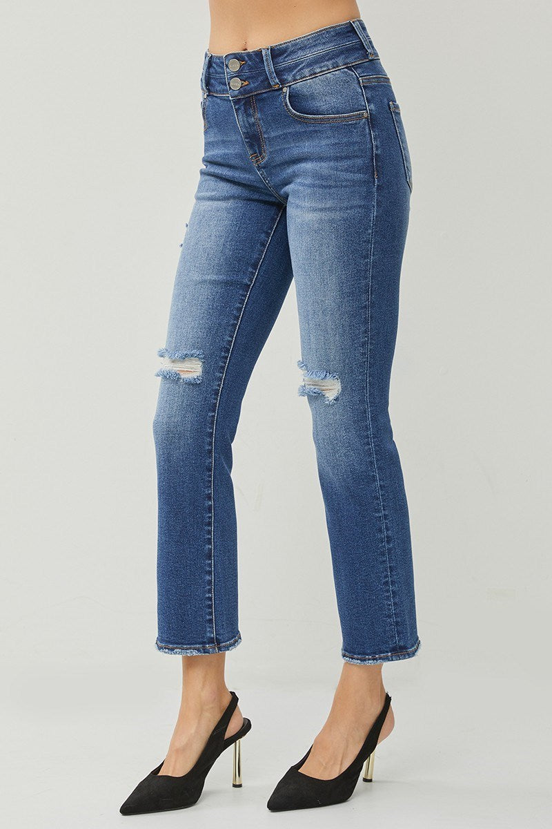 RISEN STRAIGHT JEANS-HIGH