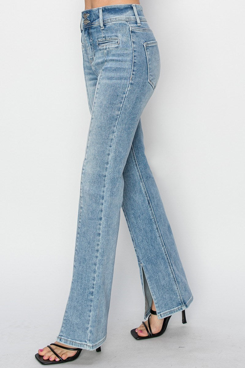 RISEN STRAIGHT OPEN SLIT JEANS