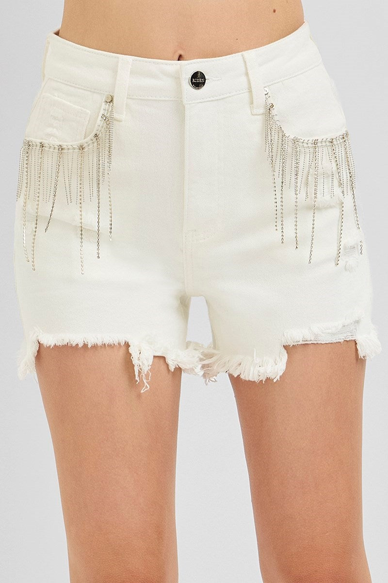 Risen Rhinestone Pocket Shorts