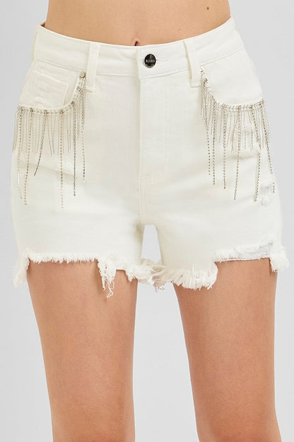 Risen Rhinestone Pocket Shorts