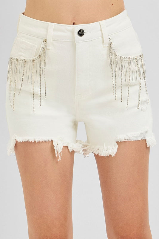 Risen Rhinestone Pocket Shorts