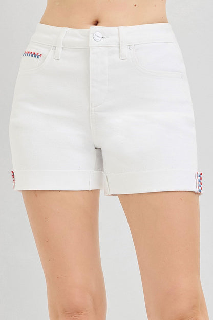 RISEN EMBROIDERED SHORTS-HIGH