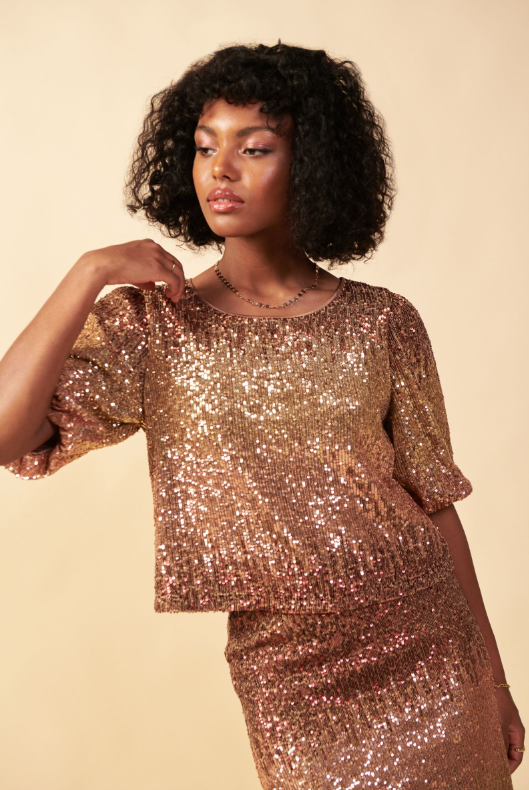 OMBRE SEQUINS TOP