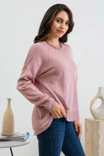 BACK BUTTON SWEATER