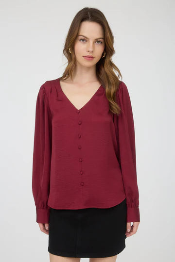 SATIN BUTTON DOWN BLOUSE