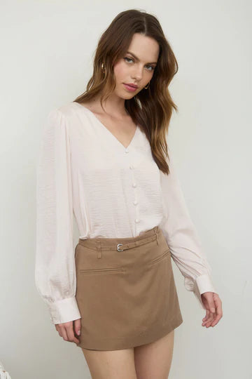 SATIN BUTTON DOWN BLOUSE