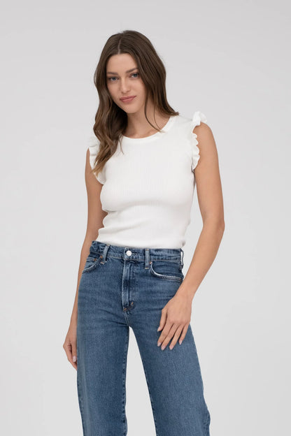 RUFFLE KNIT TOP