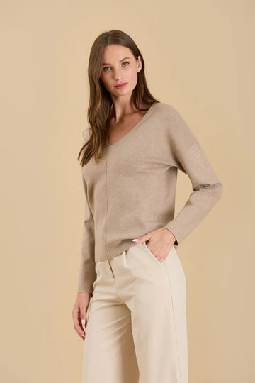 V Neck Seam Sweater