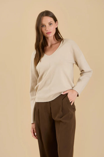 V Neck Seam Sweater