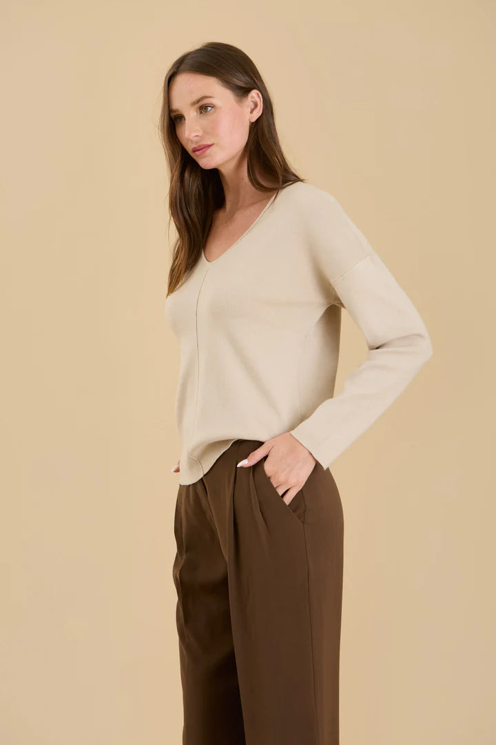 V Neck Seam Sweater