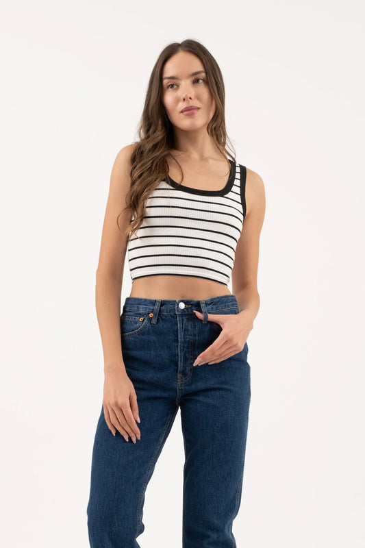 STRIPE SLEEVELESS KNIT