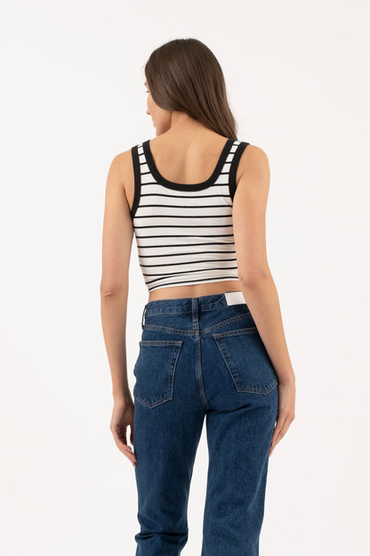 STRIPE SLEEVELESS KNIT