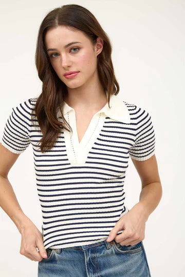 Effortless Stripe Polo