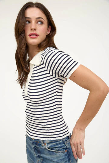 Effortless Stripe Polo